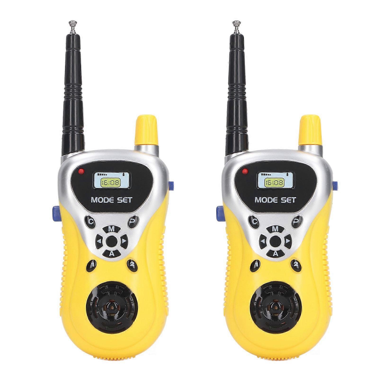 2pcs Radio Jouet Clair Son Longue Portée Interactif Portable Radio Jouet pour Enfants En Plein Air Jaune