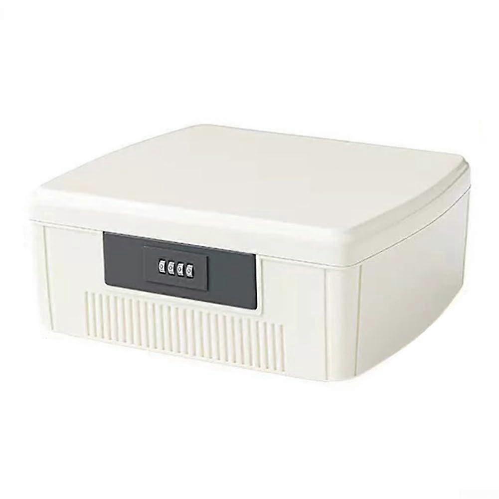 9L Medicine Storage Box With Secure Combination Lock, Waterproof, Leakproof, White, Double Layer Organizer