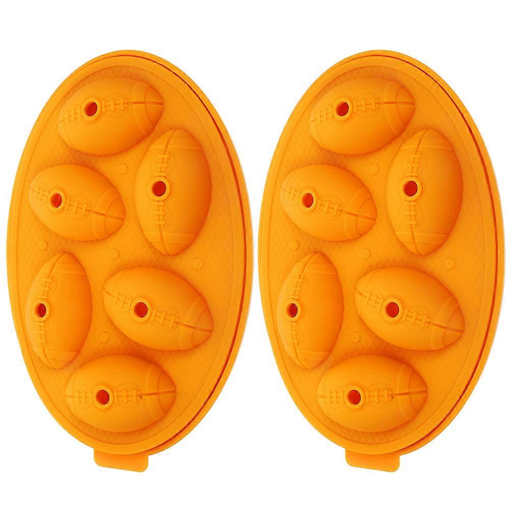 Ice Cube Making Mold Rugby Shape Silicone Ice Tray 2Pcs for Beverage Use