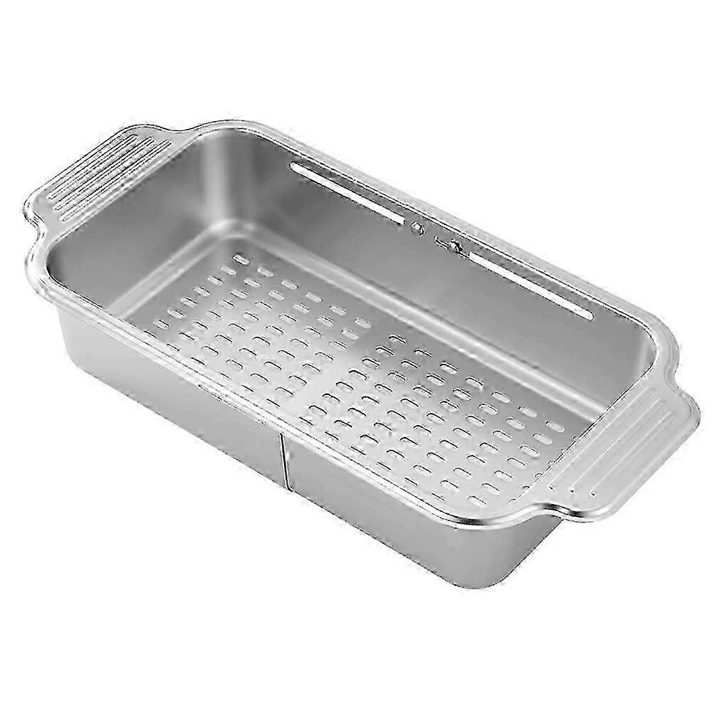Stainless steel extendable over sink colander strainer