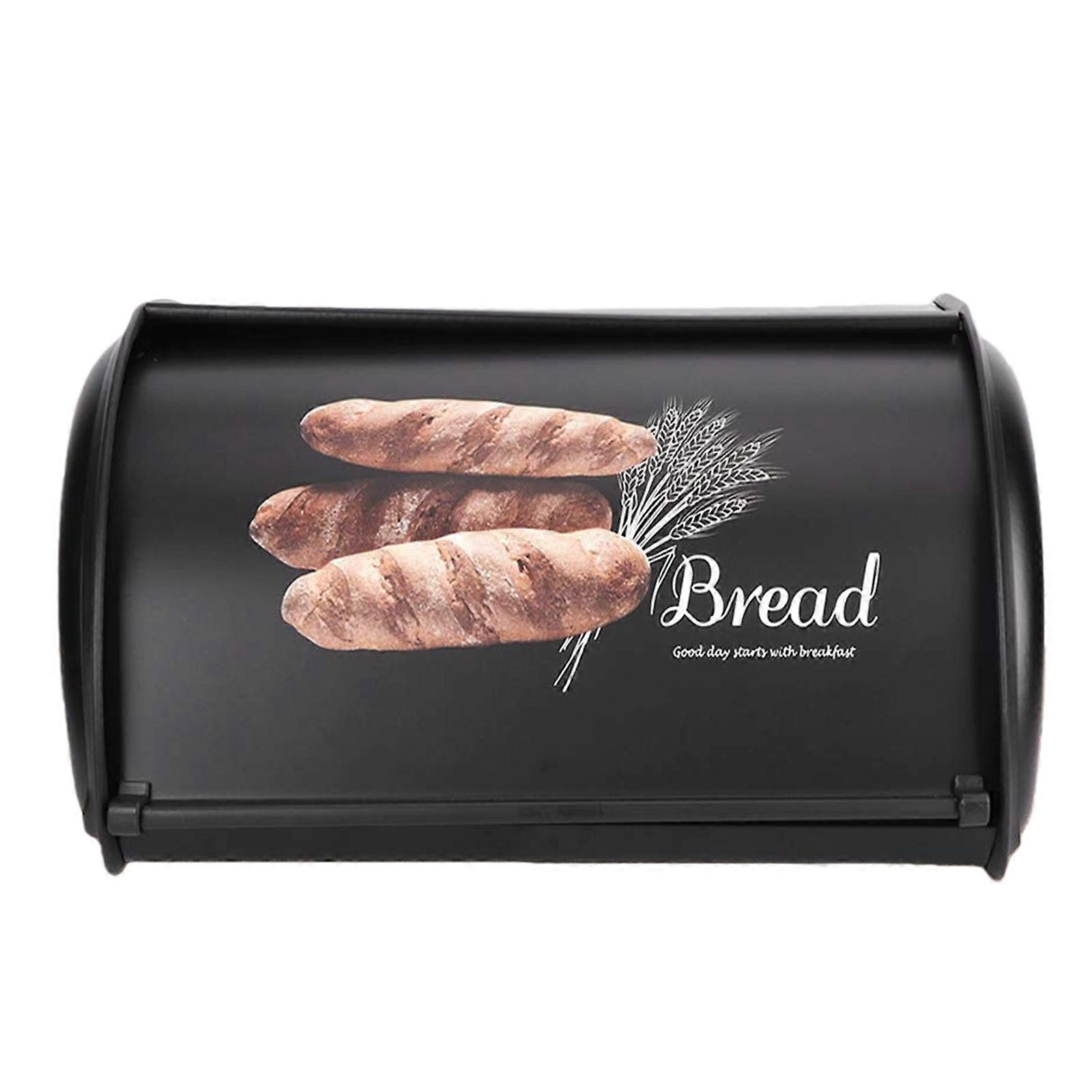 Ventilated Bread Bin with Lid Metal Construction Modern Kitchen Storage Solution Food Storage Container for Counter Multicolor