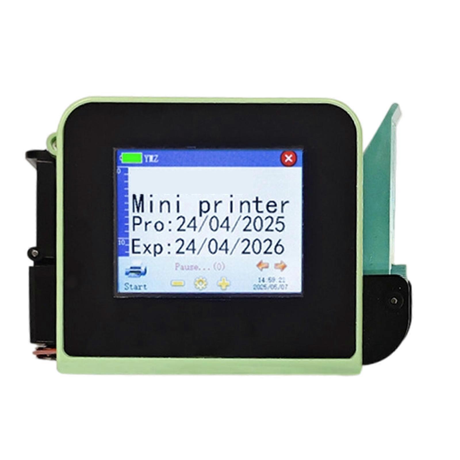 Mini El Tipi Mürekkep Püskürtmeli Yazıcı, LCD Ekranlı, Hızlı Kuruyan Mürekkep Kartuşlu, QR Barkod, Parti Kodu, Tarih ve Çok Renkli Baskı Özellikli