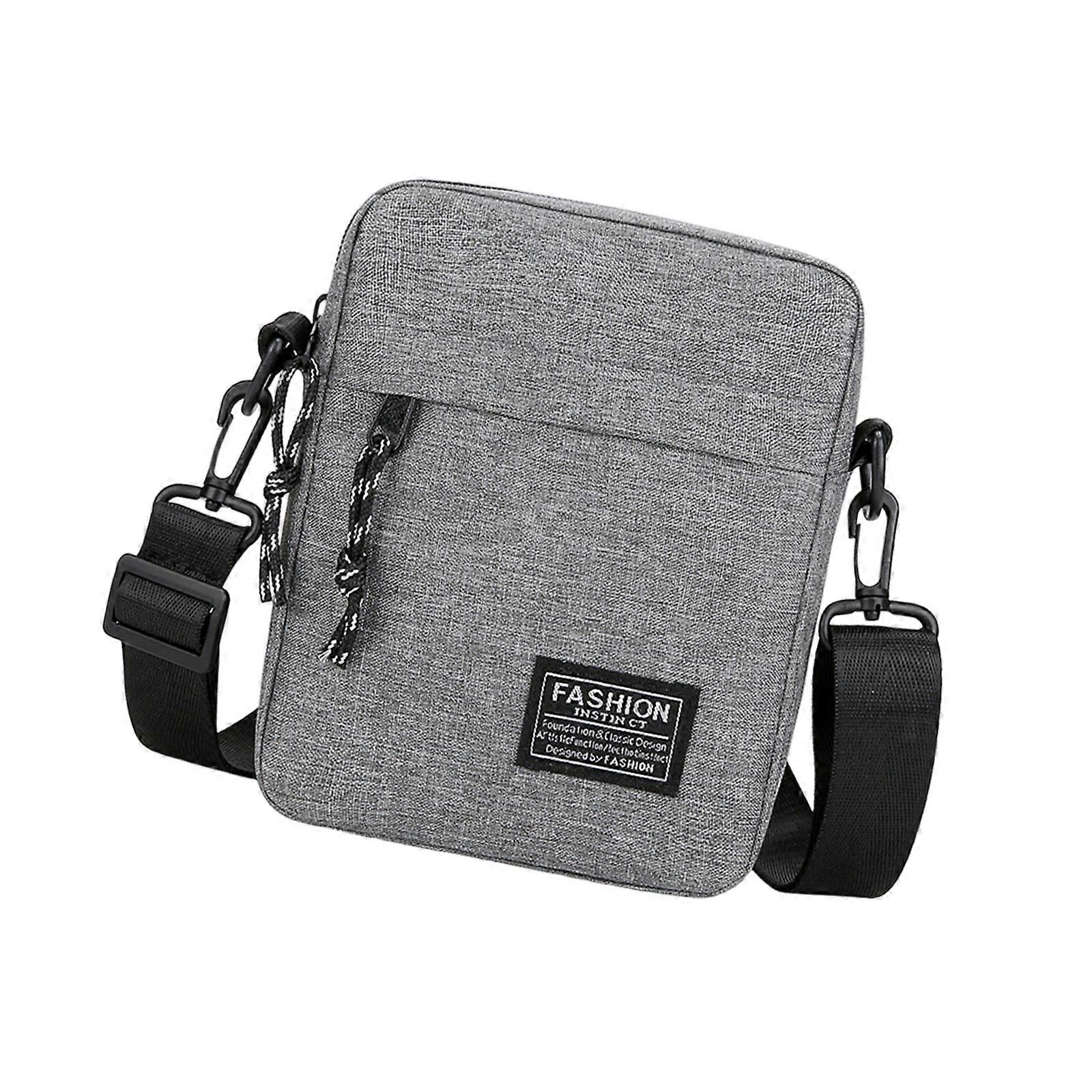 Functional Simple Crossbody For Men Premium Fabric Construction Quick Access Front Compartment Ergonomic Shoulder Support Work Set  Gray