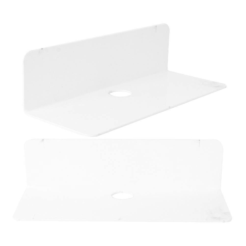 Wall Shelf Acrylic Floating Shelf for Storage Use 2Pcs White