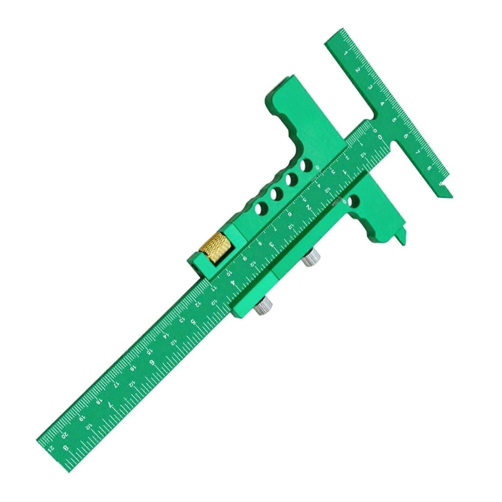 Double Scale Woodworking Marking Measure Sliding Mechanism 0 90mm Measurement Extent Anodized Aluminum Crafting Arrangement Tool Multicolor