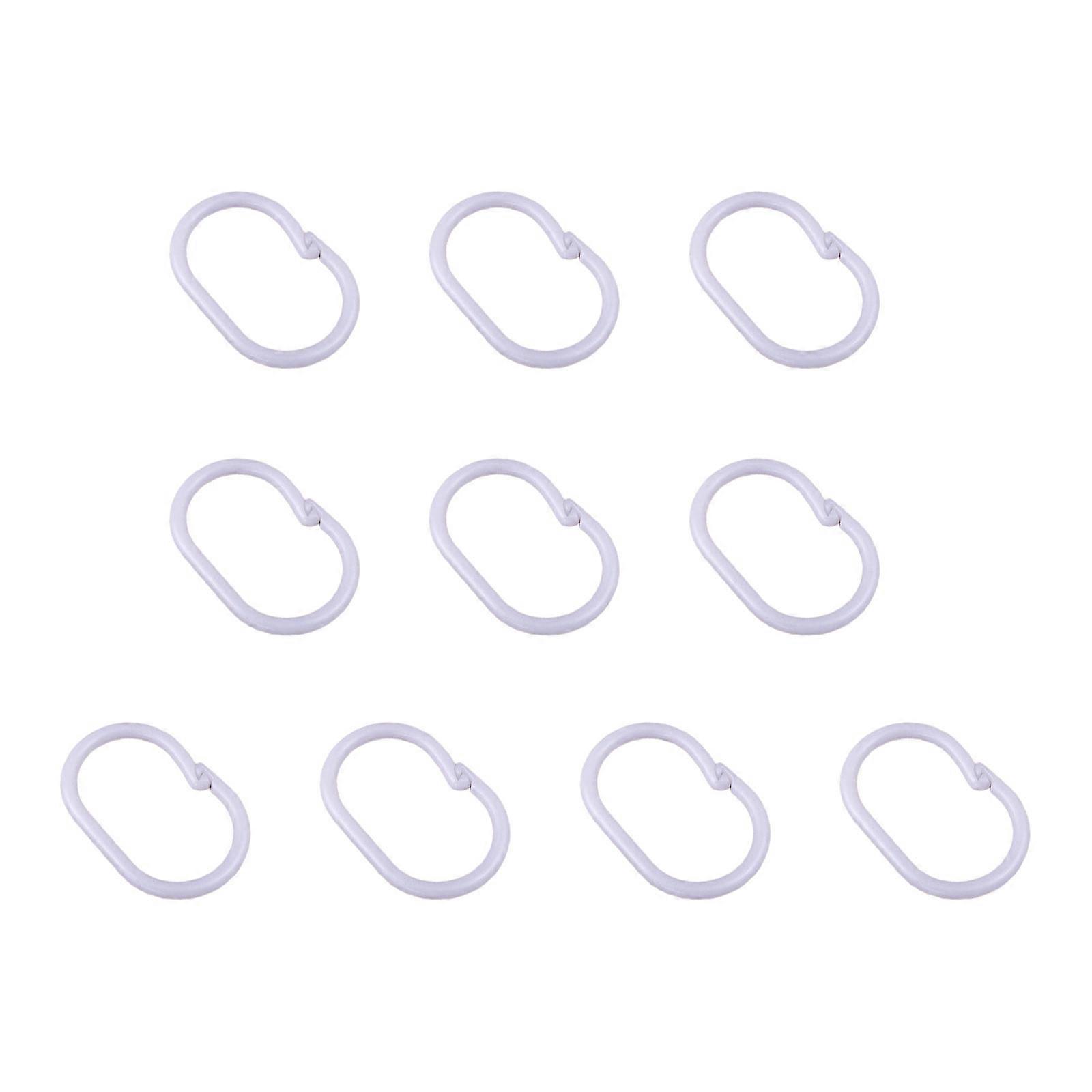 Easy Install Plastic Curtain Rings with Secure Snap Closure Rusts Resistant Sliding Hooks For Bathroom Shower Rods Multicolor