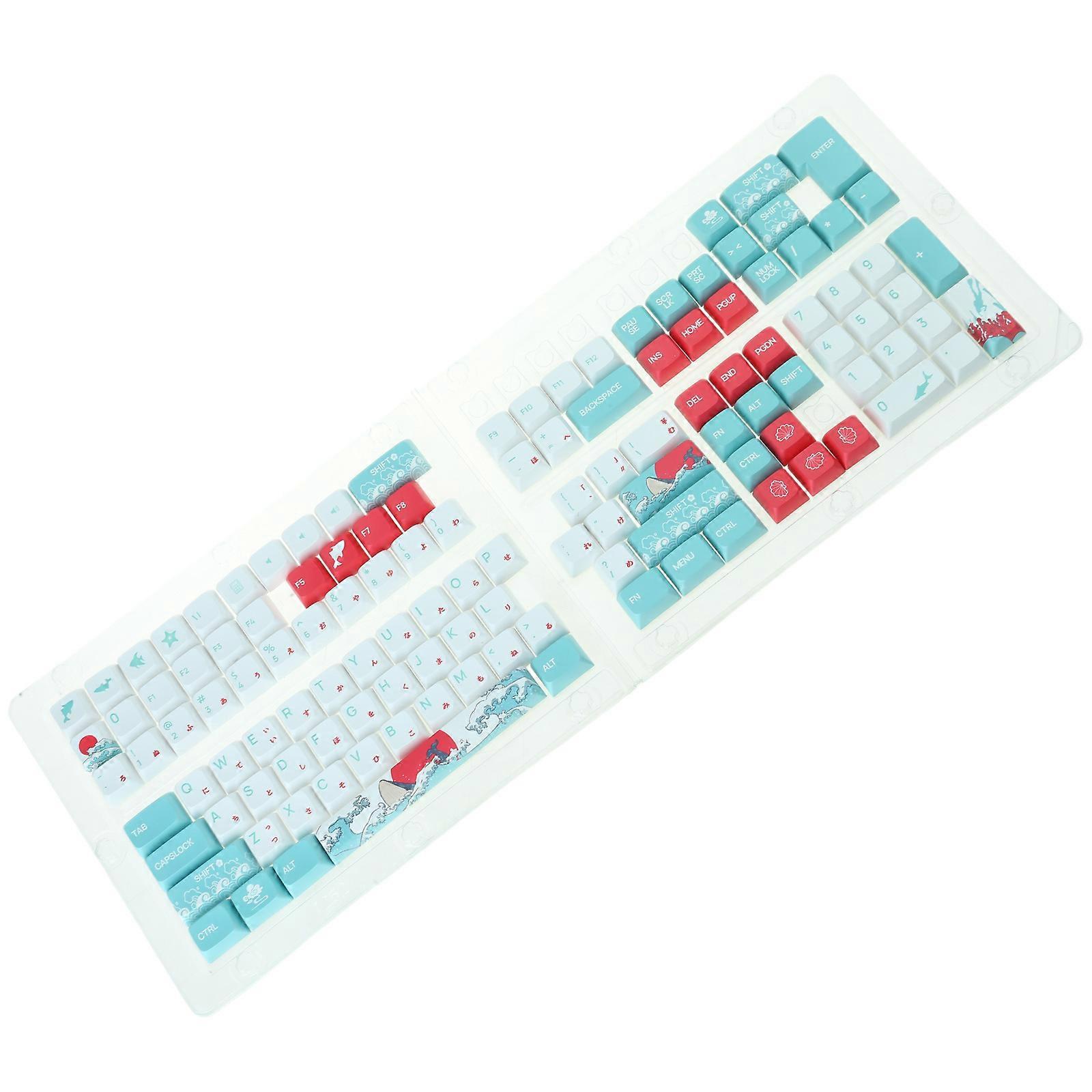 Quality PBT Keycaps Japanese Keycaps for Typing Comfortable Touches Mechanical Keyboard Keycaps Coral Sea Keycaps Multicolor