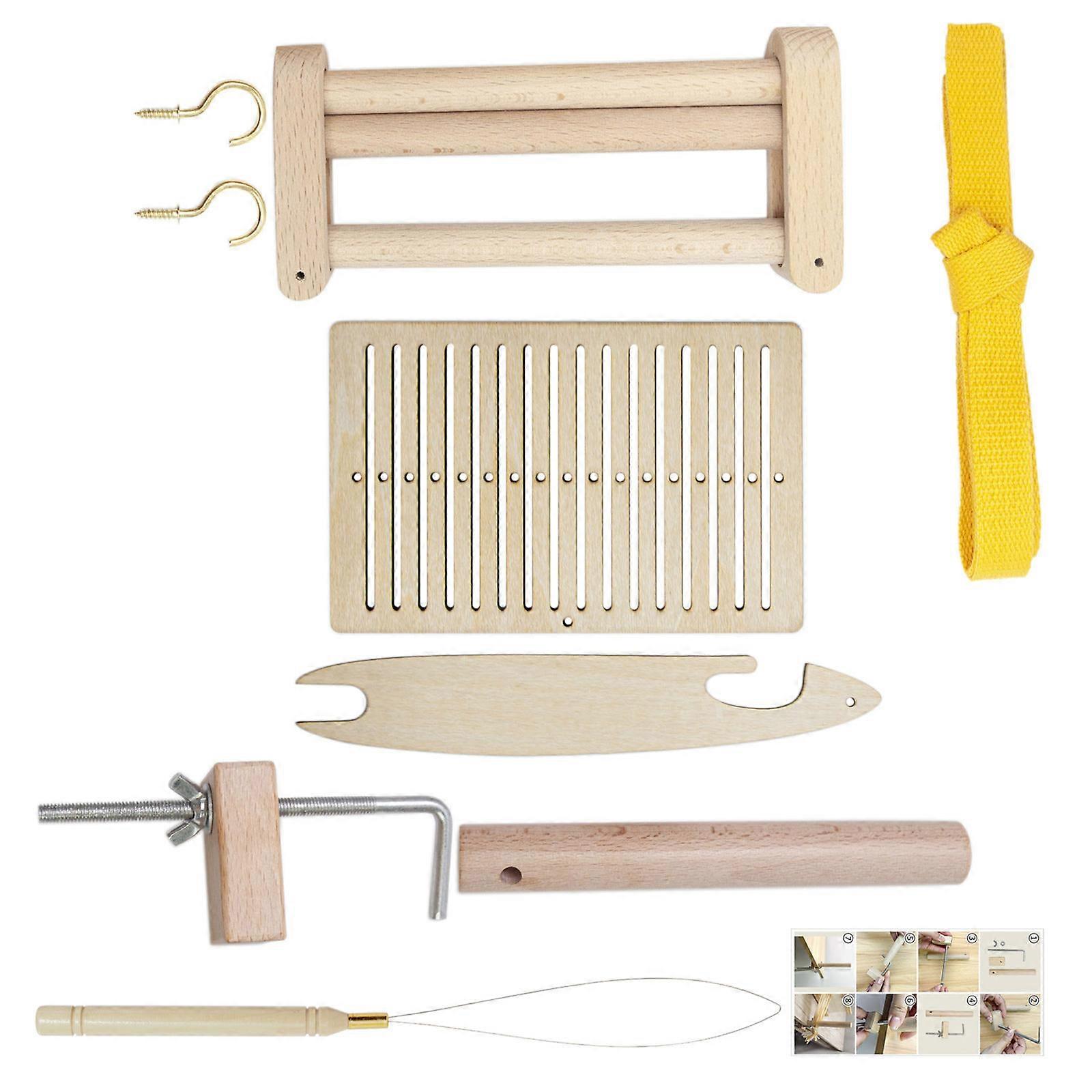 Portable Tabletop Weaving Tool Set Wooden Frame Weaving Tool For Adult Beginner Handmade Art Craft Scarves Bag Multicolor