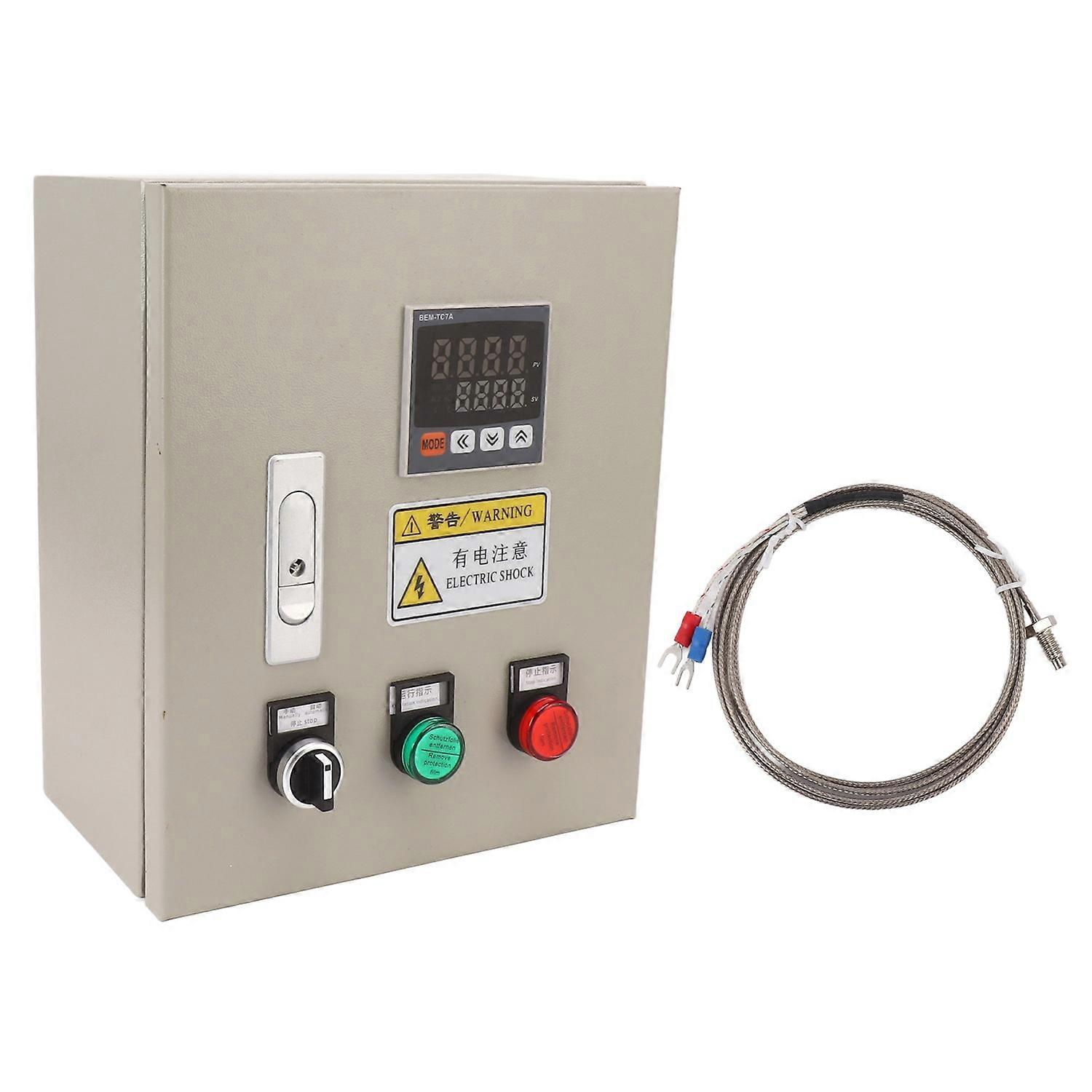 PID Intelligent Temperature Control Box with Thermocouple Accurate Probe Temperature Controller 220V