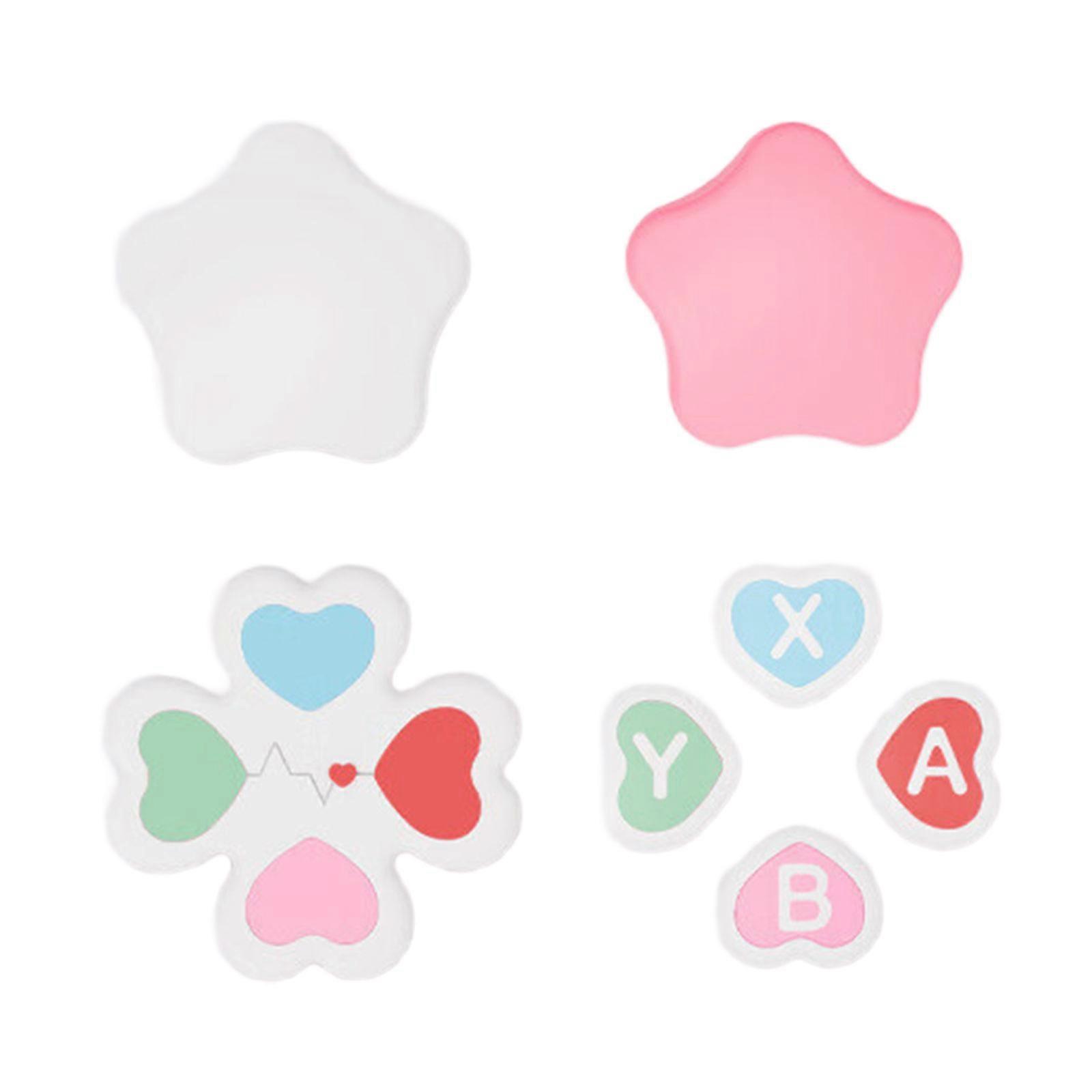 ABXY Key Sticker Skin Thumb Stick Grip Caps D-pad Button Protective Stickers for Controller Soft Joystick Covers Multicolor