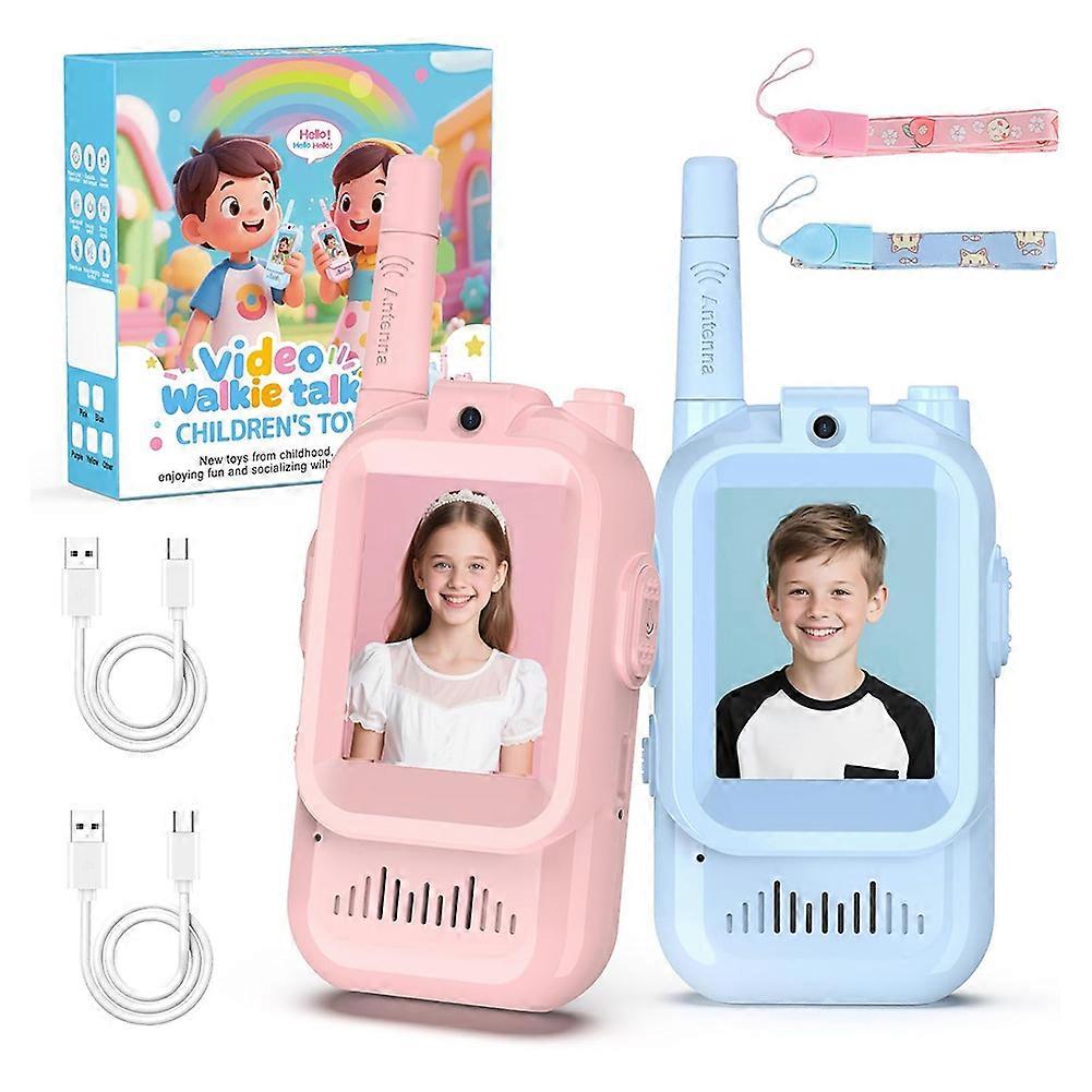 Video-Walkie-Talkies für Kinder – 2er-Pack interaktives Video-Intercom-Walkie-Talkie-Set, wiederaufladbar, ideales Weihnachts- oder Geburtstagsgeschenk