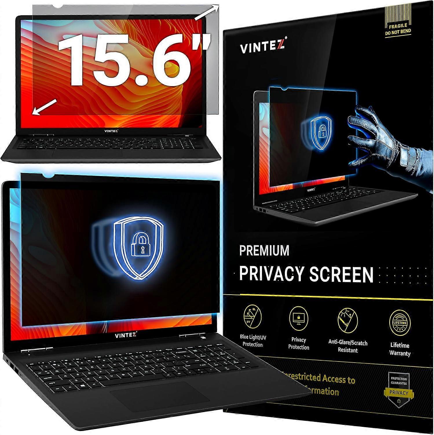 15.6 Inch 16:9 Computer Privacy Screen Filter for Widescreen Monitor and Laptop - Anti-Glare - Anti-Scratch Protector