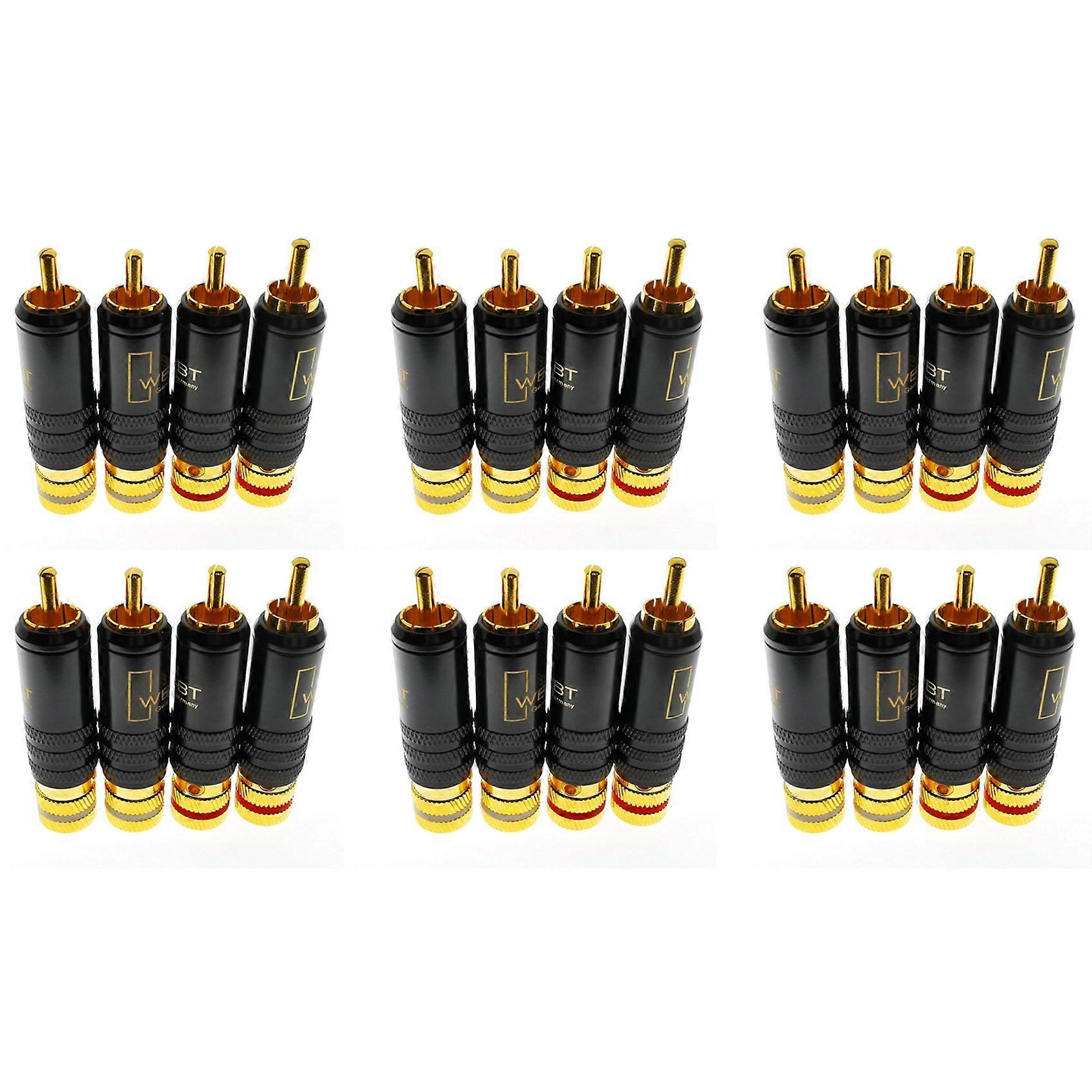 24x WBT-0144 Gold Plated for RCA Plug for RCA Plug-in Type AV Audio and Video Plug Video Plug Connector