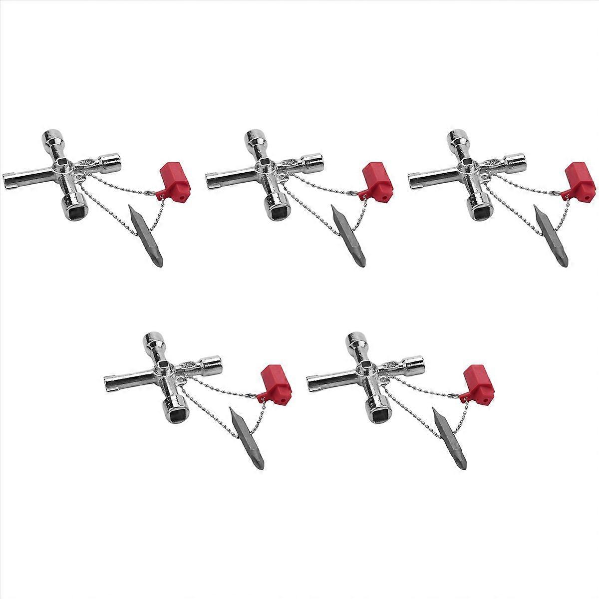 5X 4 In1 Meter Box Key Gas Key Meter Key Multi-Functional Utilities Key for Electric Cupboard Cabine