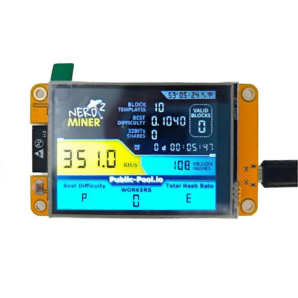 NerdMiner 350KH/S Solo Miner 2.8 Inch Smart Display Bitcoin Crypto Solo Lottery Miner Upgraded Harshrate NerdMiner