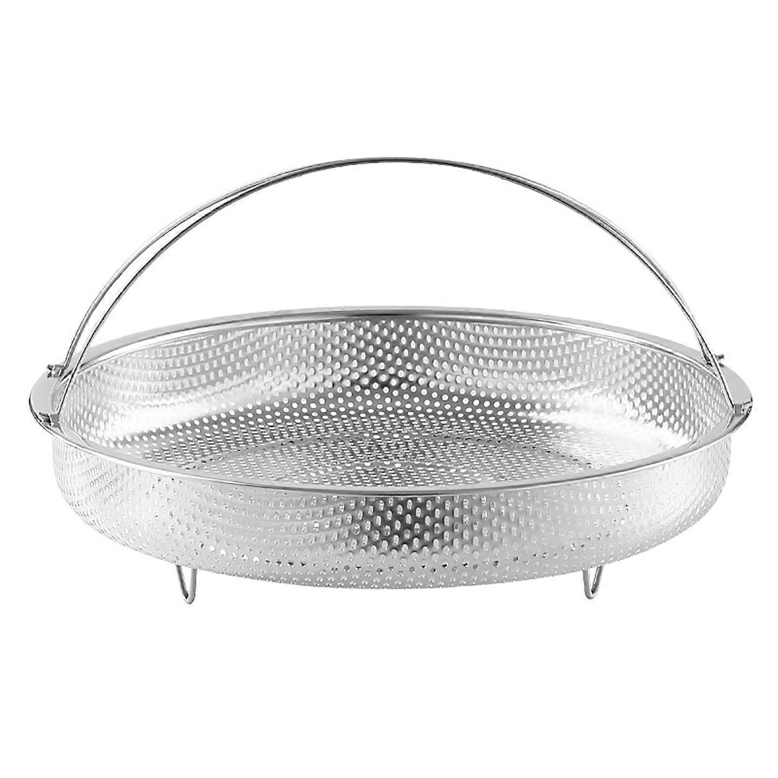 VALSEEL Stainless Steel Lifting Steam Rack, Multi-purpose Draining Basket with Handle, Fine Mesh, Compatible with Pots & Kitchen Utensils