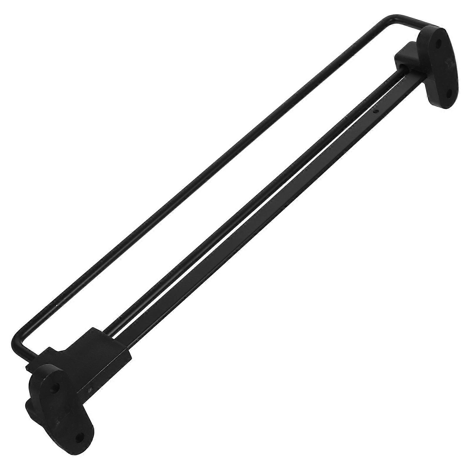 Adjustable Closet Rod Extending Telescopic Hanger Rail for Space Saving Solution 12inch 30cm Black