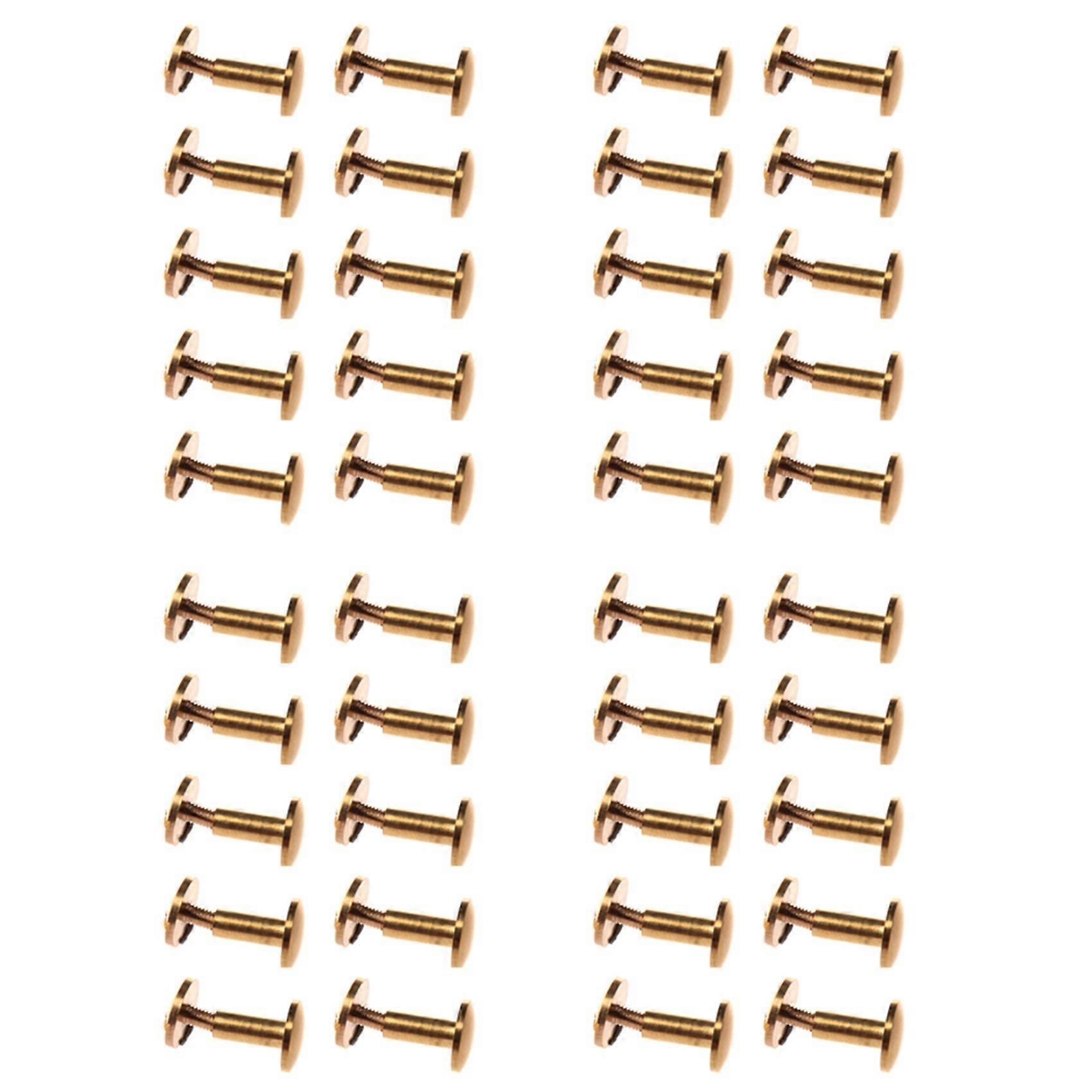 40x Arc Solid Brass Button Stud Screw Nail Screw Back Leather Rivet Belt 10mm