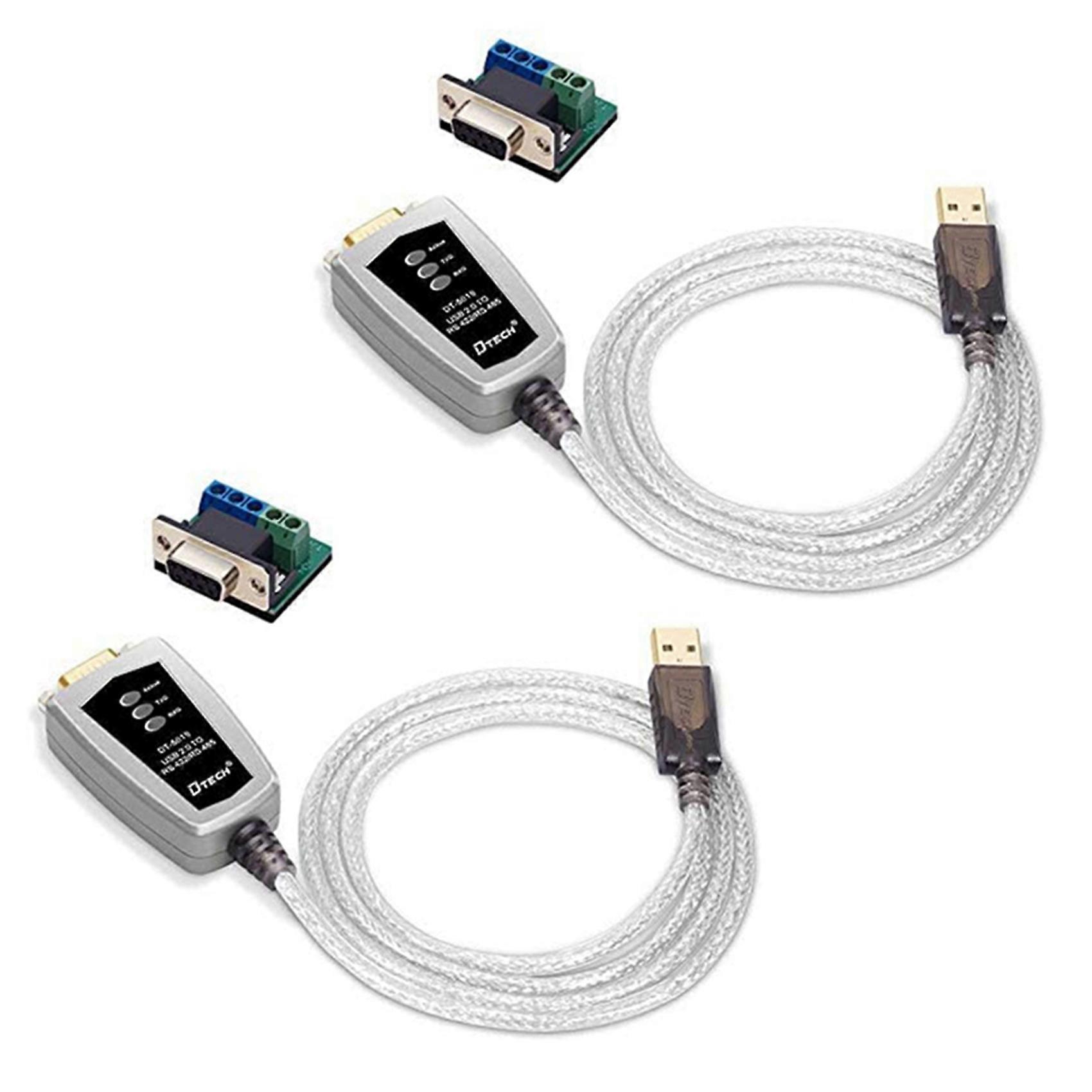 3X DTech USB to RS422 RS485 Serial Port Adapter Cable with FTDI Chipset 5 Position Terminal Board