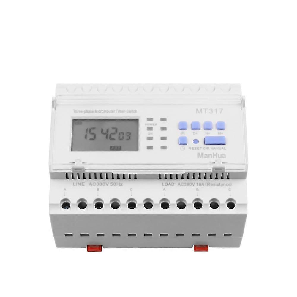 MT317 16A 380V Three Phase Digital Timer Switch for Accurate Time Control DIN Rail Mounted