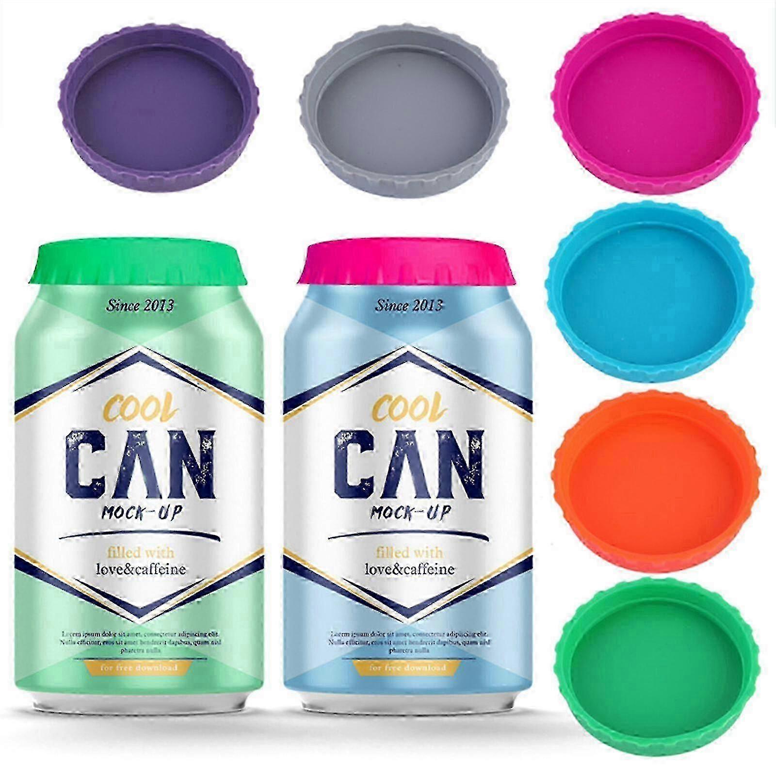 Silicone can lids for soda and beer - 6pcs no spill protectors for standard cans