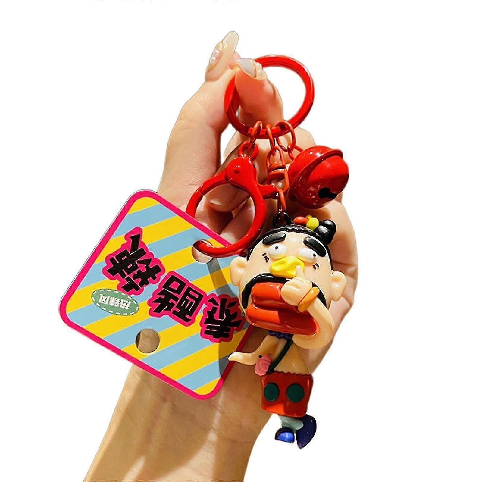 Handcrafted Charm Pendant Keyring for USB Unique Cute Ugly Uncle Keychain Unique Key Rings Trendy Small Gift Decoration