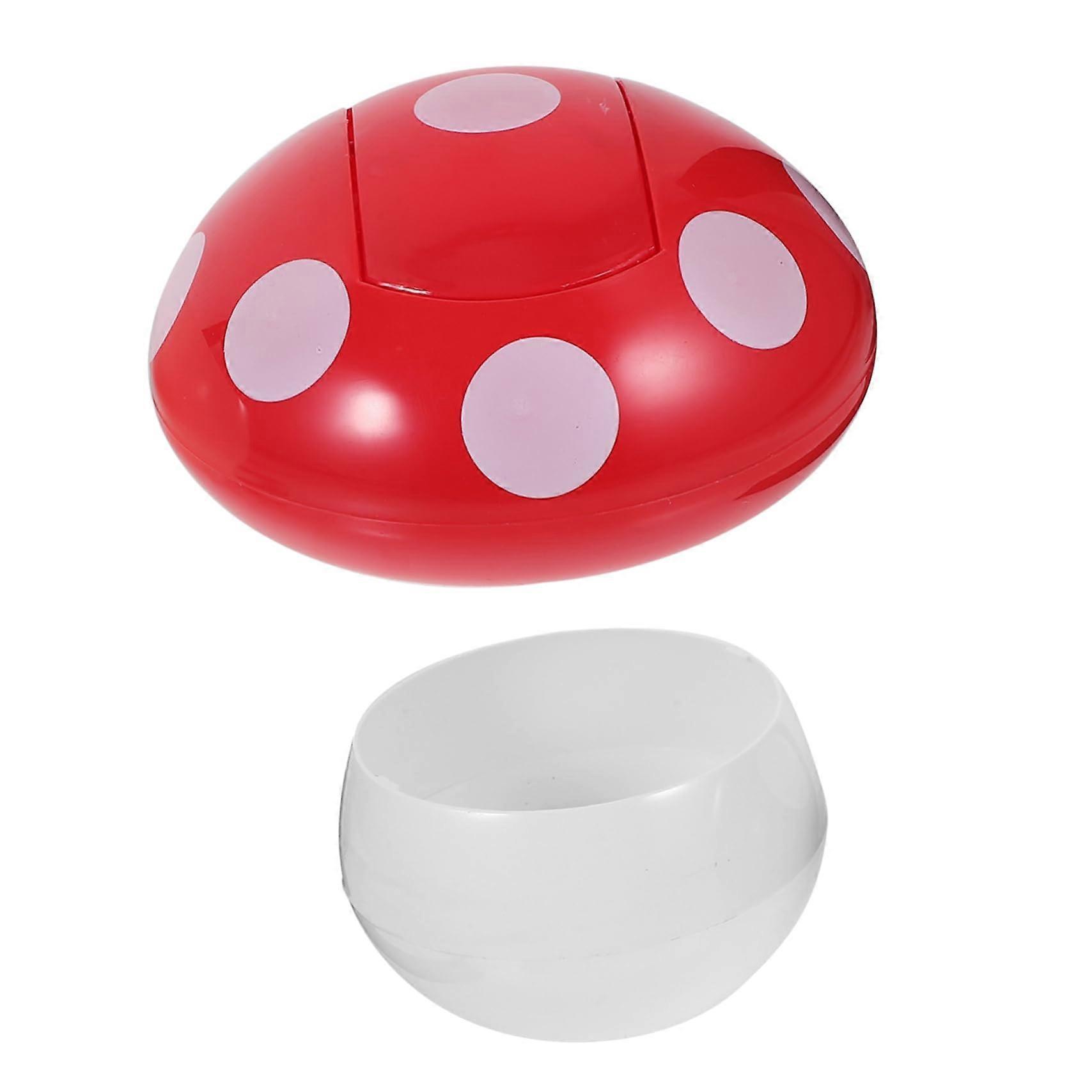 Cute Mushroom Mini Trash Can with Lid Compact Desktop Waste Bin for Bedroom Kitchen Office