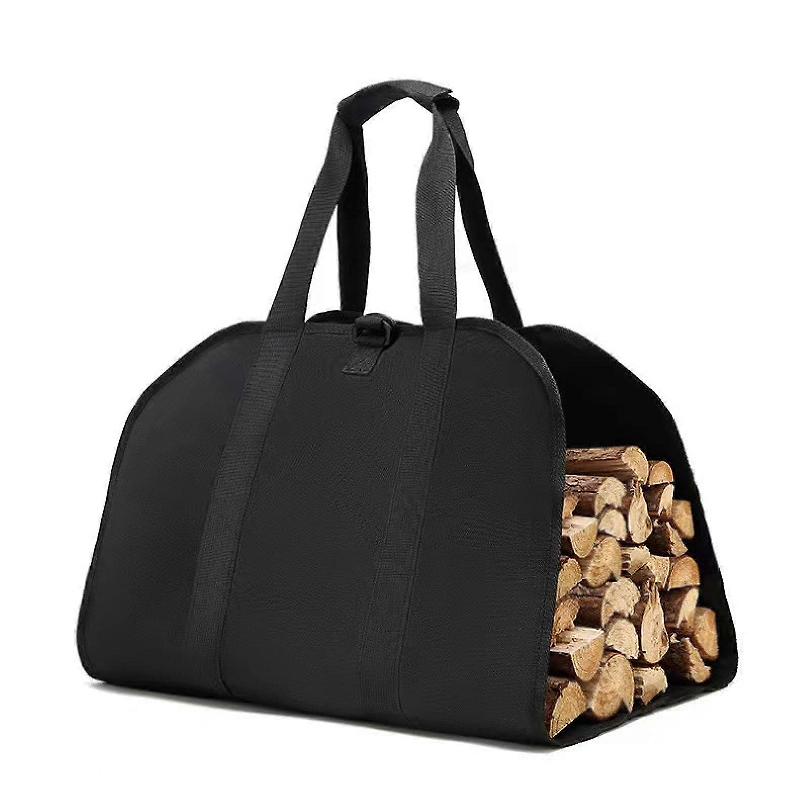 Large Capacity Firewood Carrier Bag with Heavy Duty DoubleLayer Oxford Fabric for Easy Log Transport