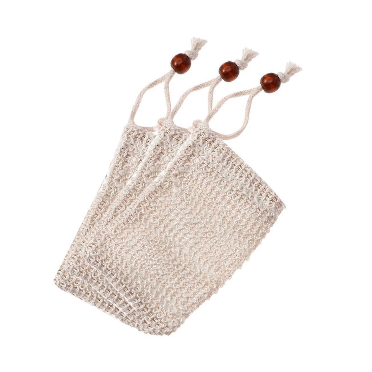 Soap Saver Bag Set of 3 with Exfoliating Mesh for Quick Lather and Deep Body and Face Cleansing