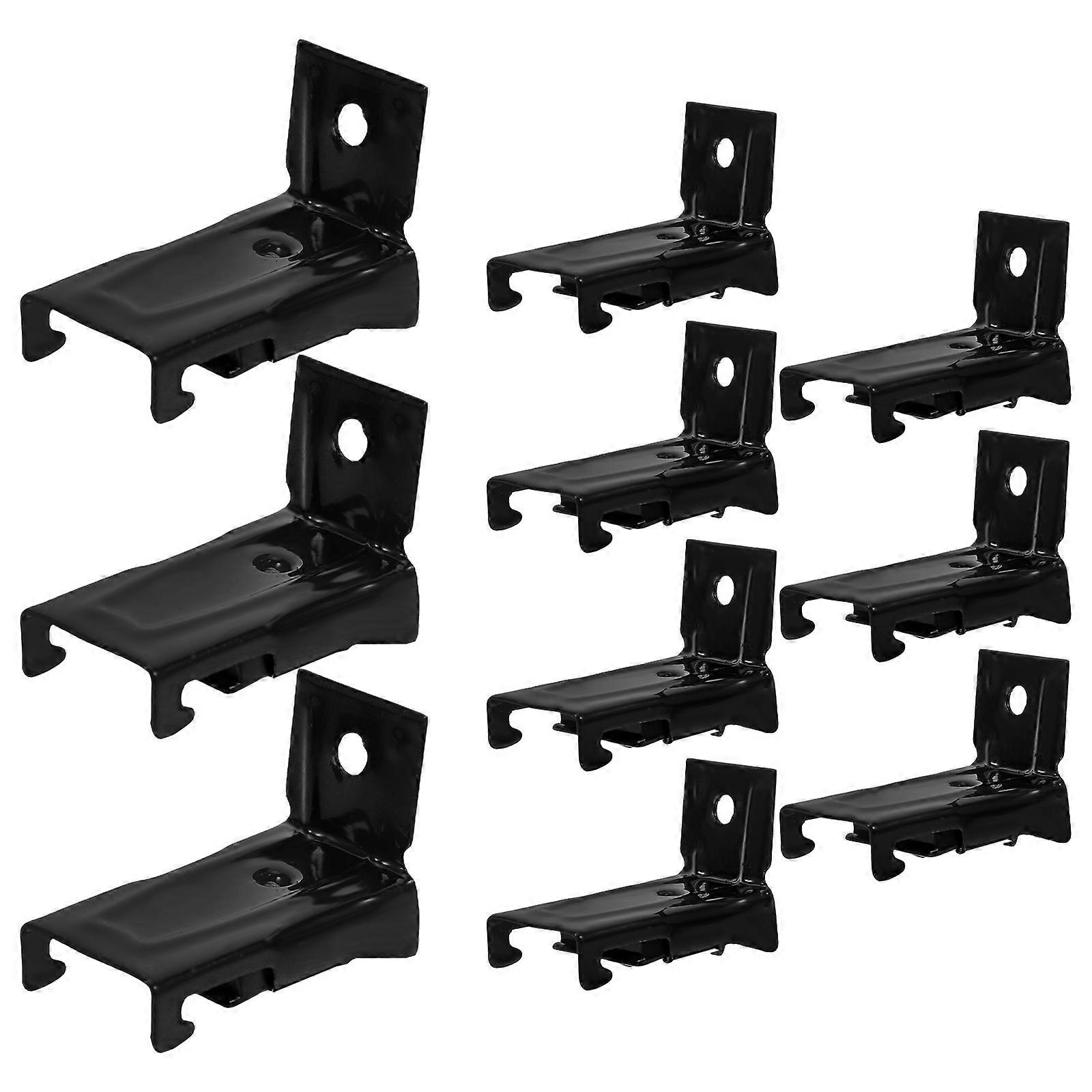 Black Flexible Curtain Track Wall Mount Brackets for Home 10Pcs Set
