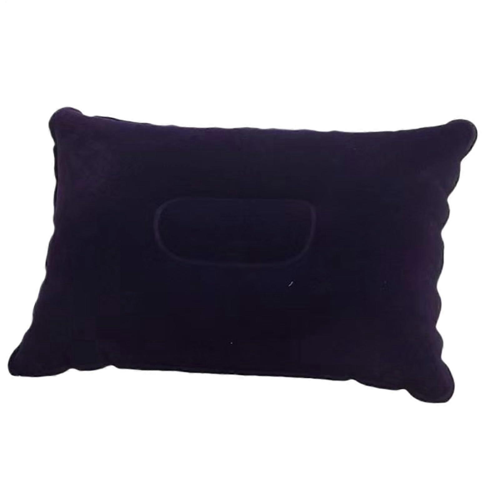 Inflatable Travel Neck Pillow with Ergonomic Support, Adjustable Air Firmness, Soft Velvet for Airplane