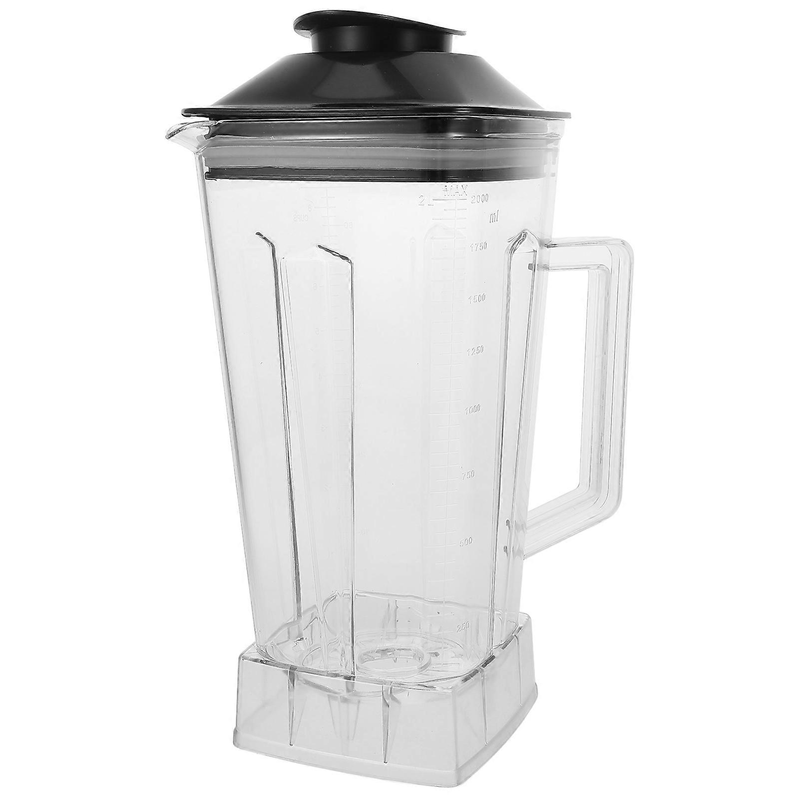 Reusable Plastic Cup with Handle and Cover for Blender Machine 2L Clear Transparent