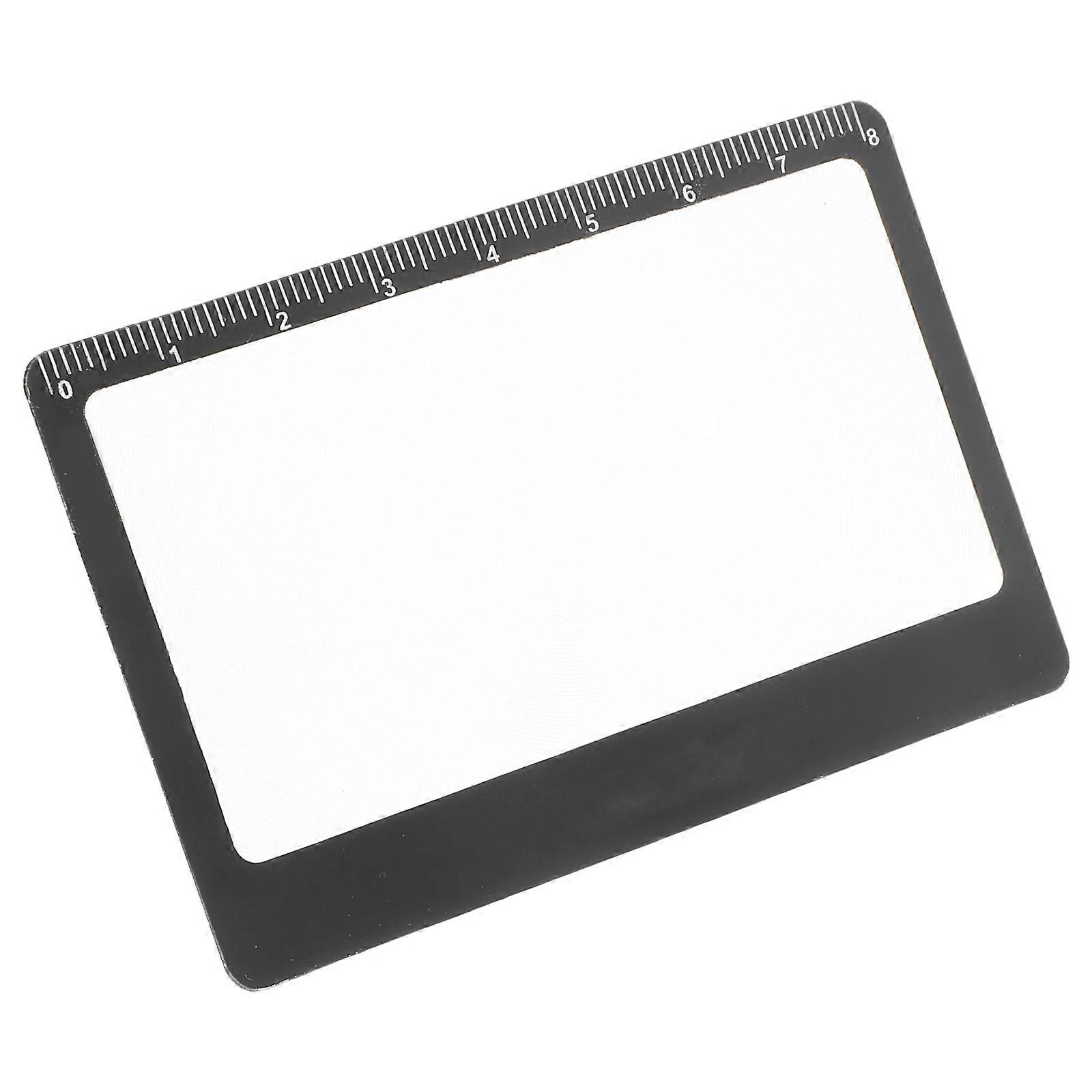 Reading Card Magnifier with Ruler for Books Portable Transparent Card