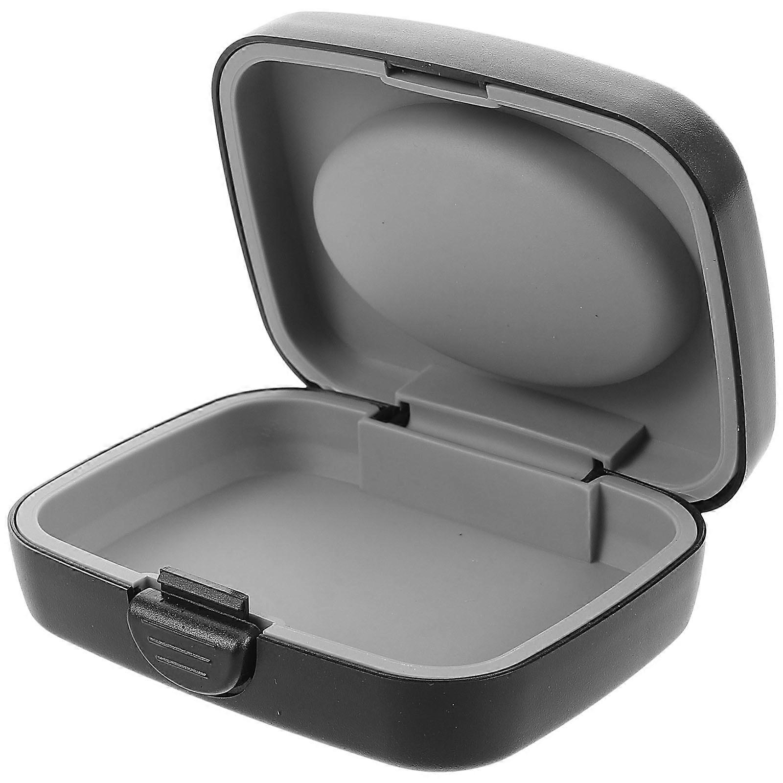 Portable Hearing Aid Case with Shockproof and Waterresistant Function for Daily Storage Black