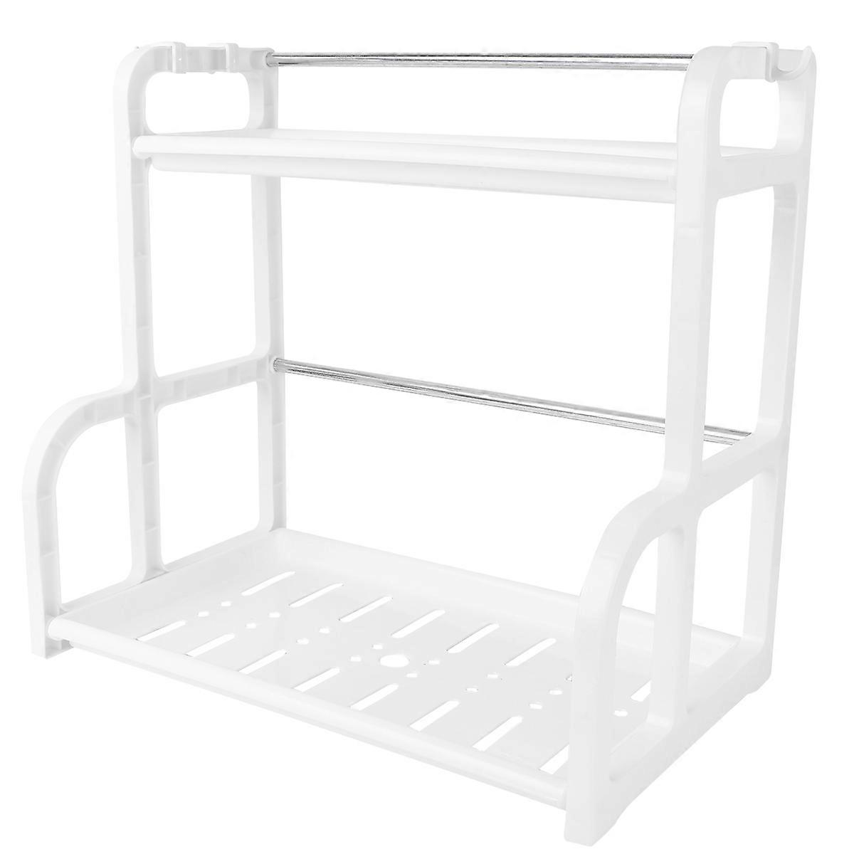 Spices Storage Rack Double-Layer for 2Sets Kitchen Utensils Organizer