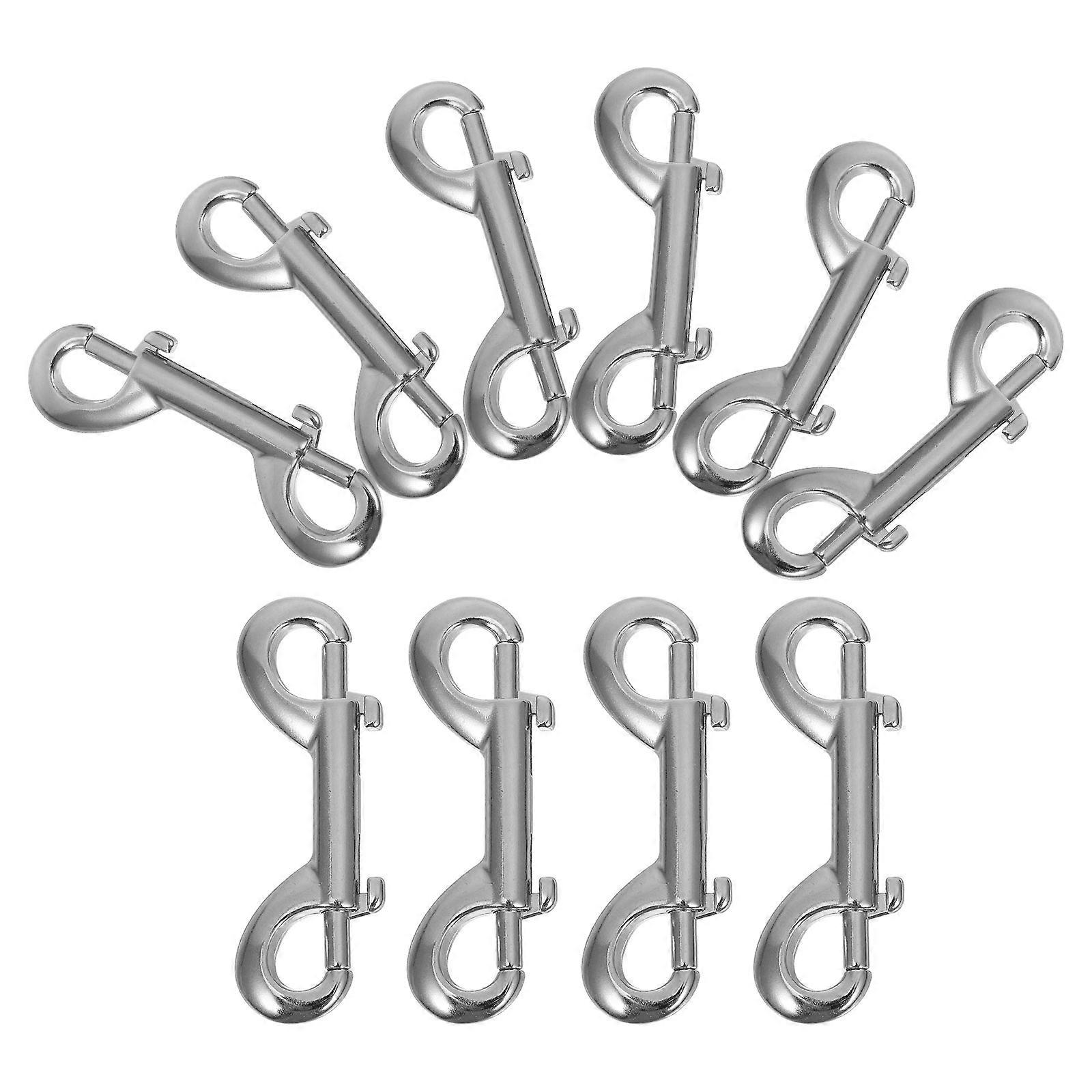 Double Ended Snap Hooks Zinc Alloy for Home Use 30Pcs Silver