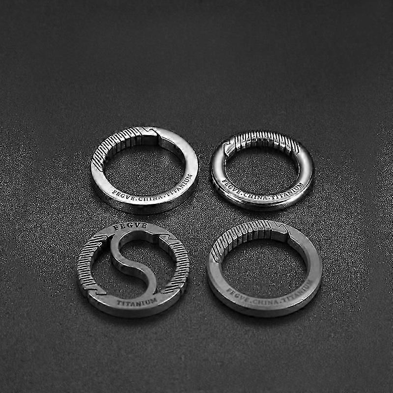 Titanium Alloy Spring Buckle Men s Curved Keychain Pendant