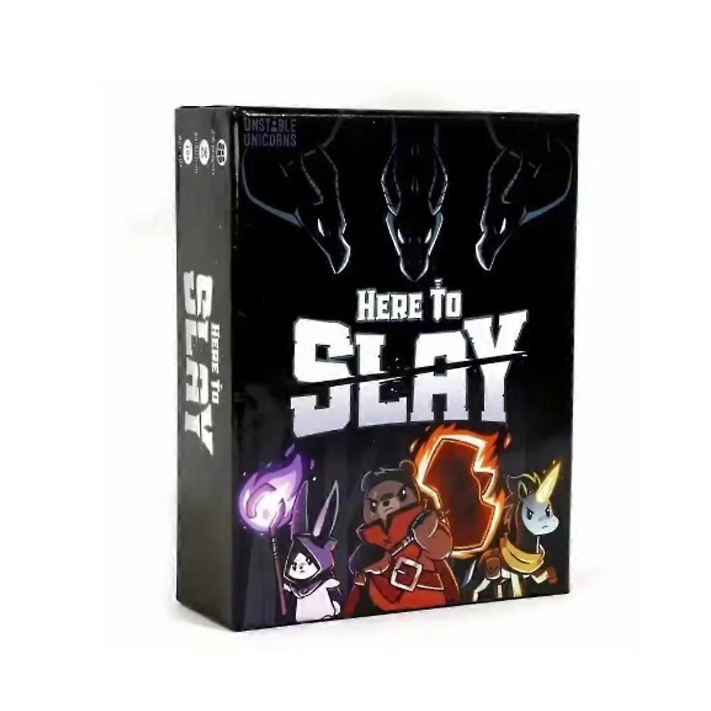 Newest TeeTurtle Here to Slay Base Game from The Creators of Unstable Unicorns A Strategic Card Game for Teens and Adults Black