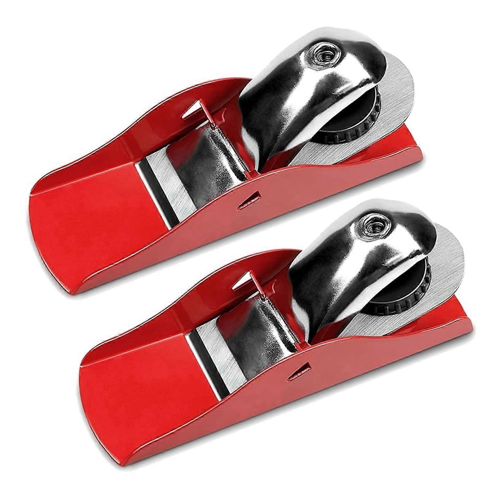 2Pcs Small Woodworking Hand Plane 5.3 Inch with Adjustable Block Plane and Comfort Grip