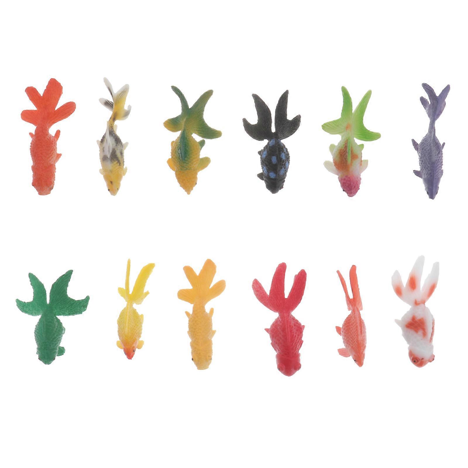 Goldfish Model Plastic Toys Set for Decorations 36Pcs Assorted Color