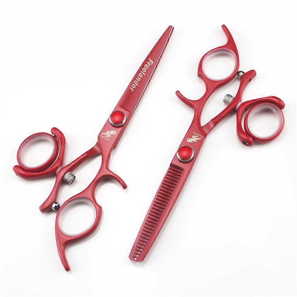 6 Inch Professional Hair Cutting Scissors Set with Sharp Convex Edge and Ergonomic Offset Grip