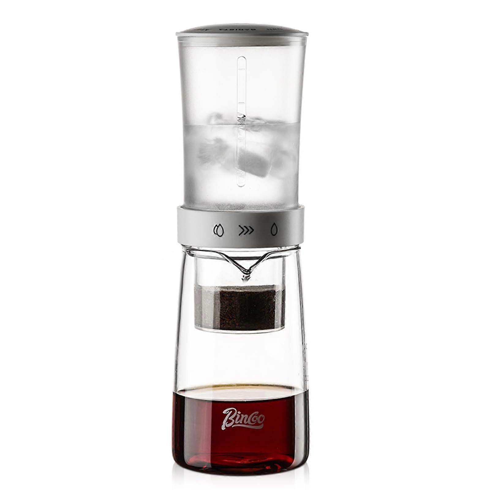 Cold Brew Coffee Maker 450ml Borosilicate Glass Ice Drip Brewer with Adjustable Dual Outlet Flow