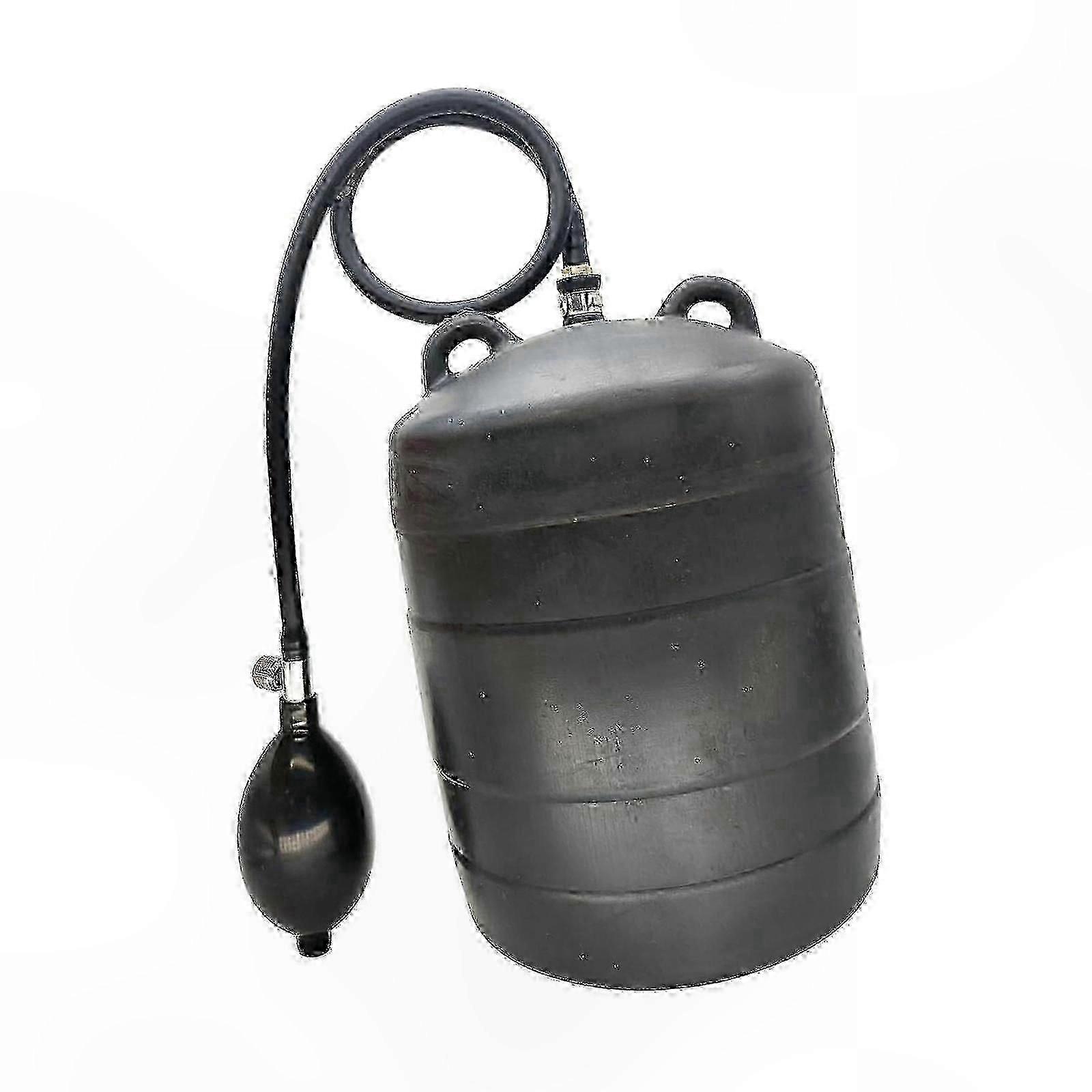 Durable inflatable ball with manual pump for pipe testing and maintenance-L
