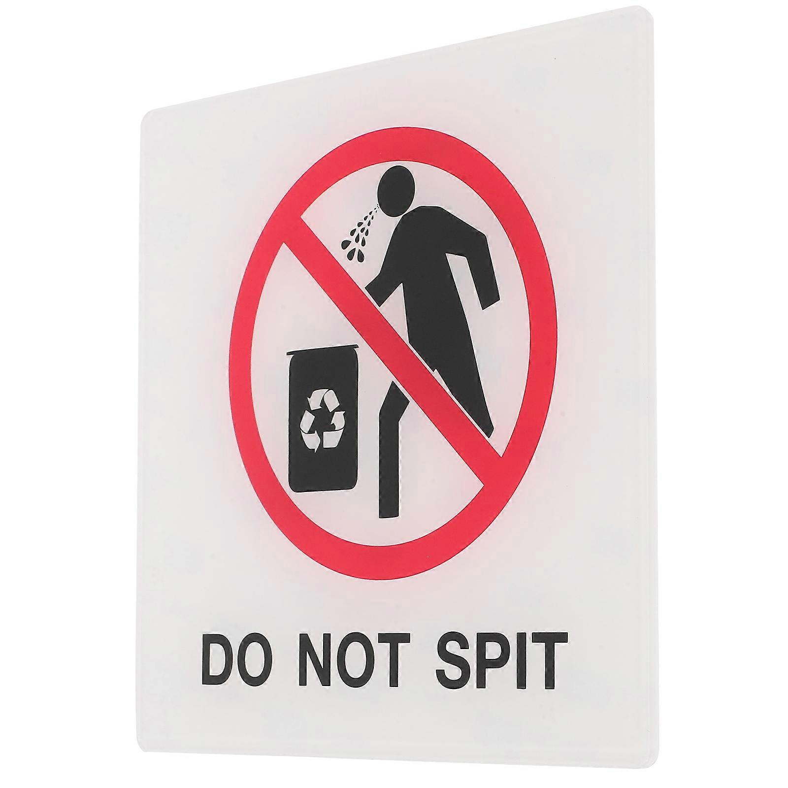 No Spit Sign Sticker for Outdoor Use Clear