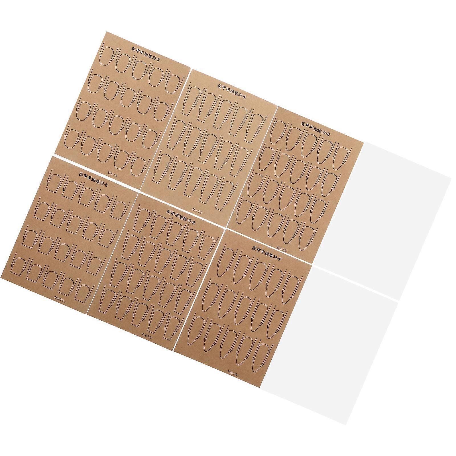 Golden Nail Art Practice Paper for Nail Practice 1Set Reusable Double-Sided Sheets