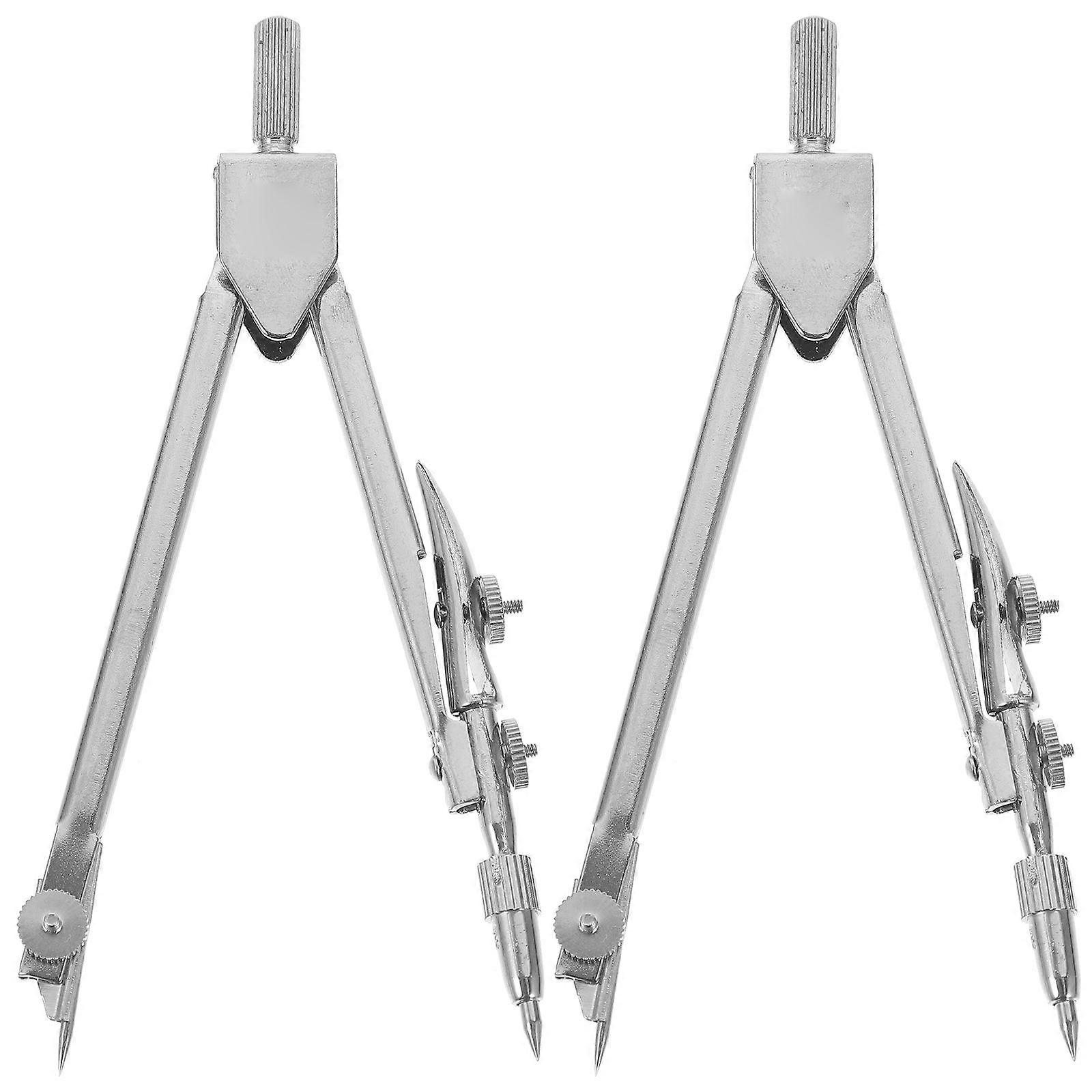 Precision Bow Compass Metal Craft Compass for Accurate Marking 2Pcs
