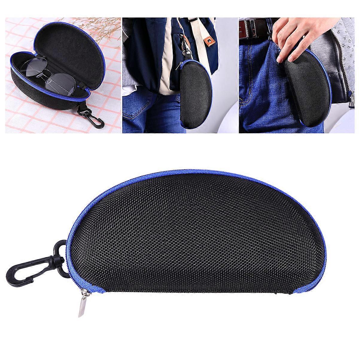 Blue Sunglasses Box for Storage Use Portable Oval Eyeglasses Storage Case
