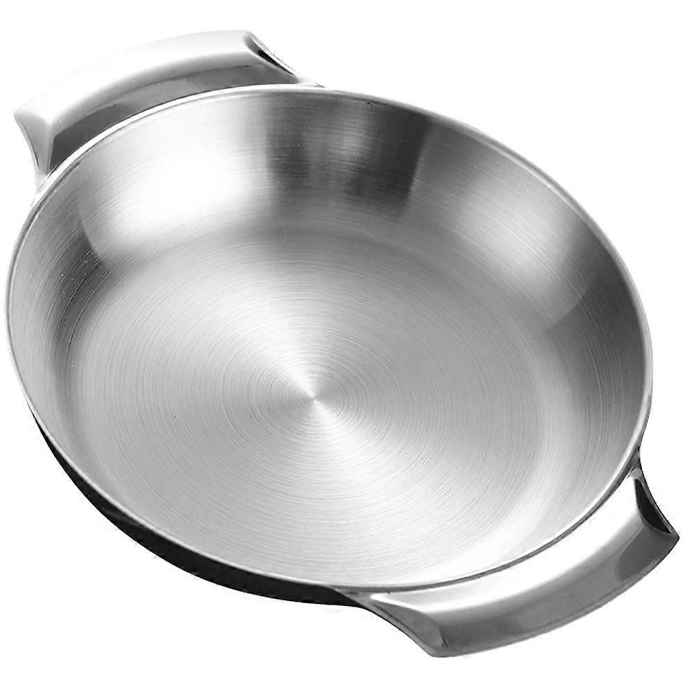 Double Handle Cooking Pan Stainless Steel Multi-Function Paella Pan