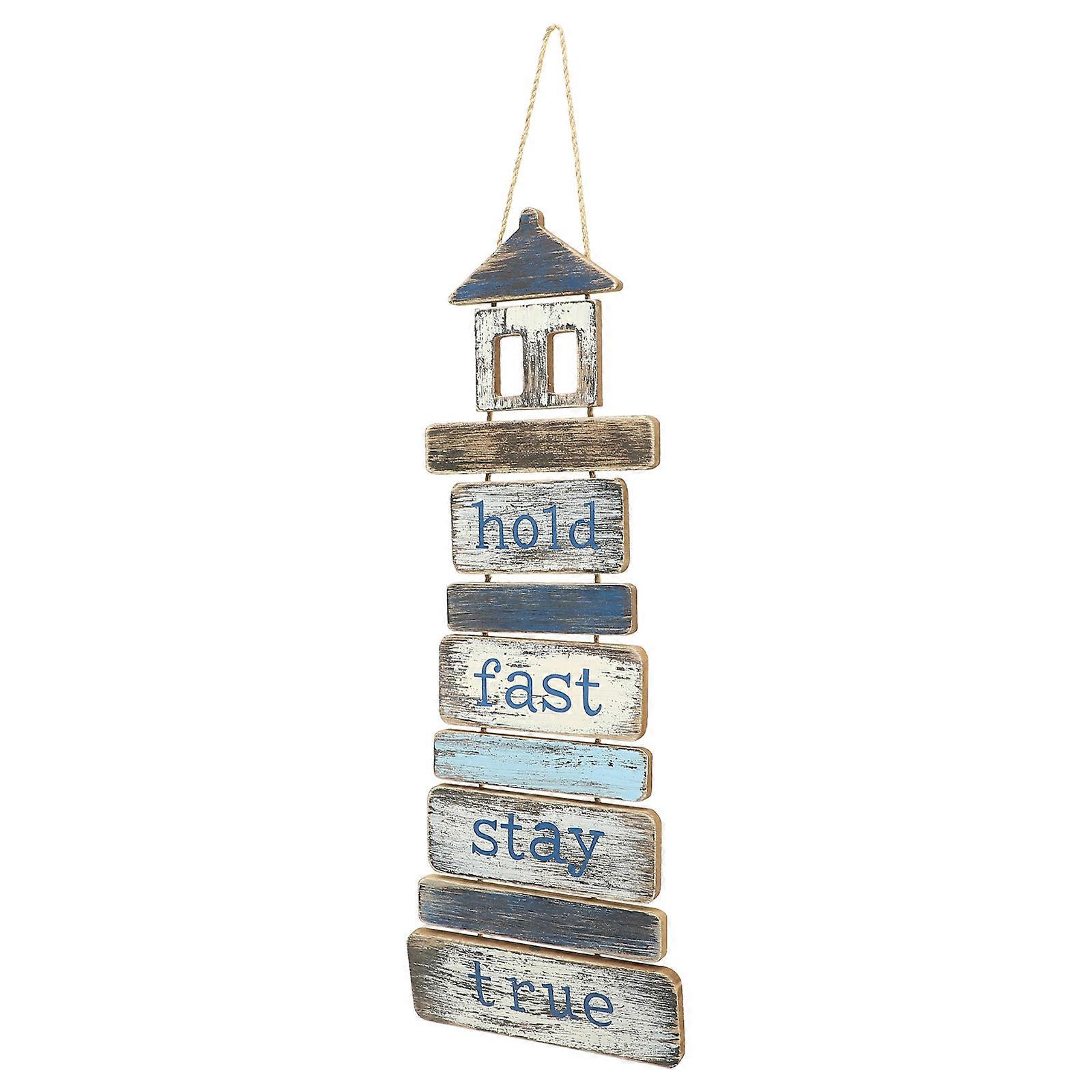 Creative Wooden Lighthouse Welcome Board for Decor Assorted Colors