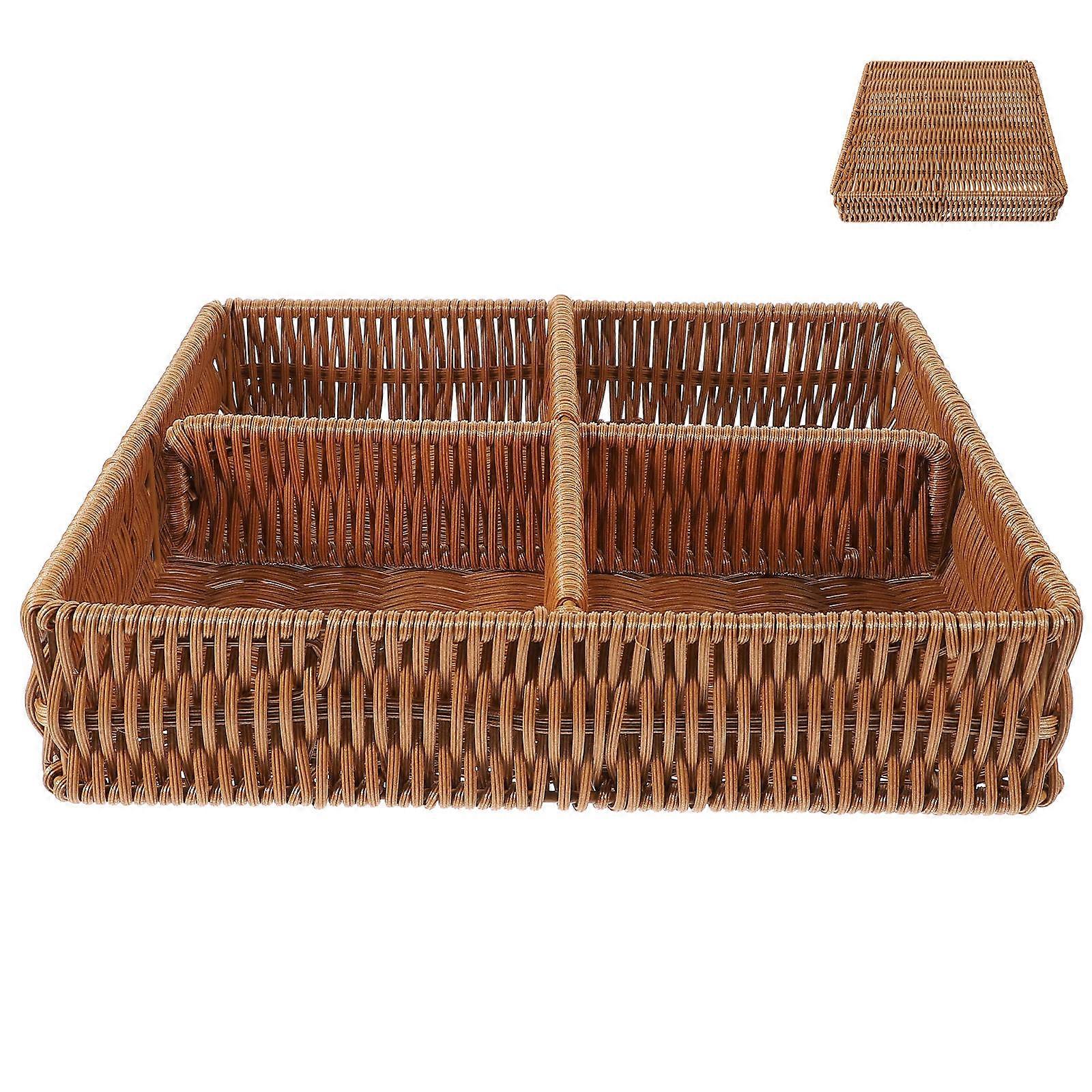 Rectangle Serving Basket for Bread and Fruit Storage PP